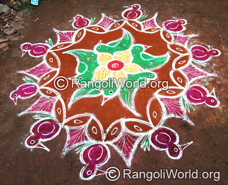 Parrotandduck Rangoli